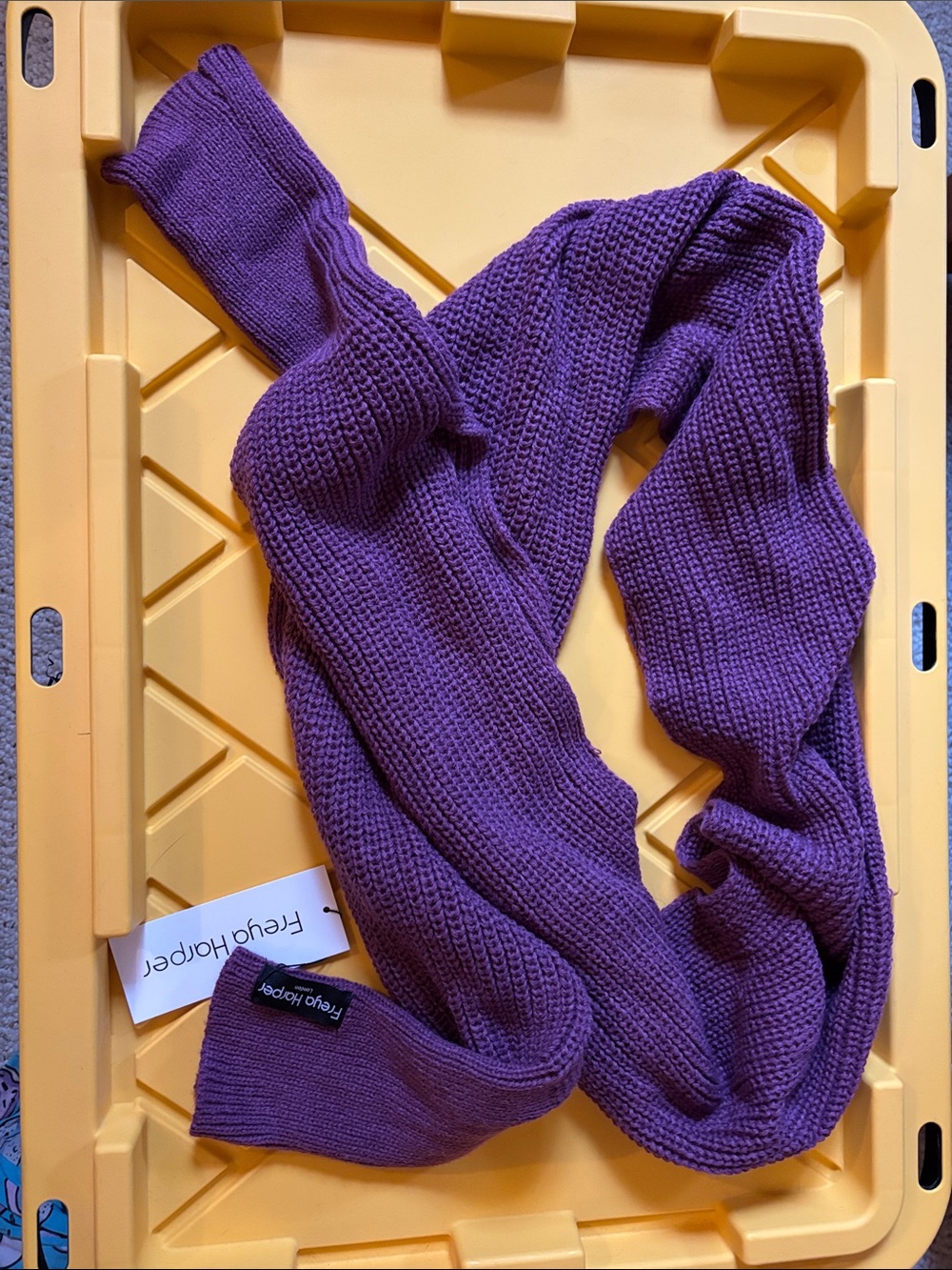 Freya Harper Purple Knit multi-way Scarf with sleeves